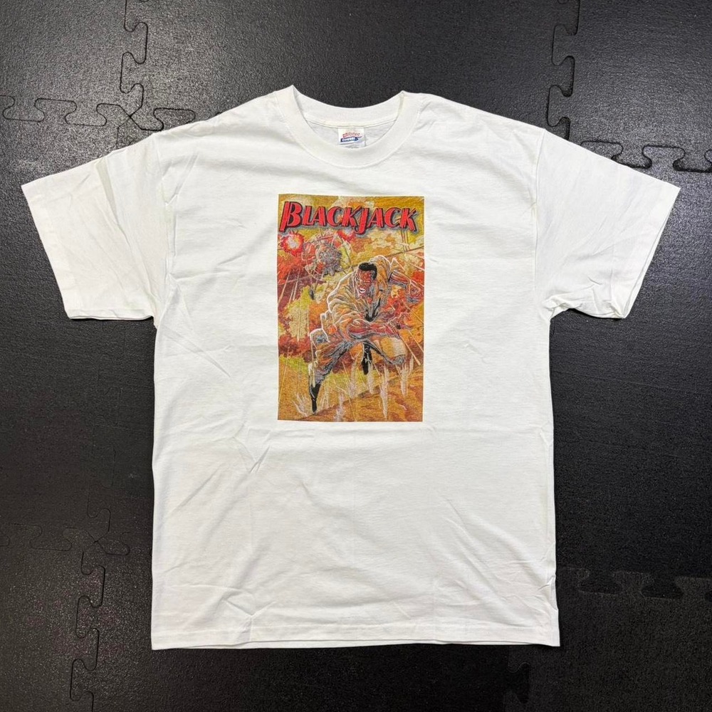 Vintage Hanes Blackjack Comic Book Arron Day Soldier Graphic Tee White Mens L